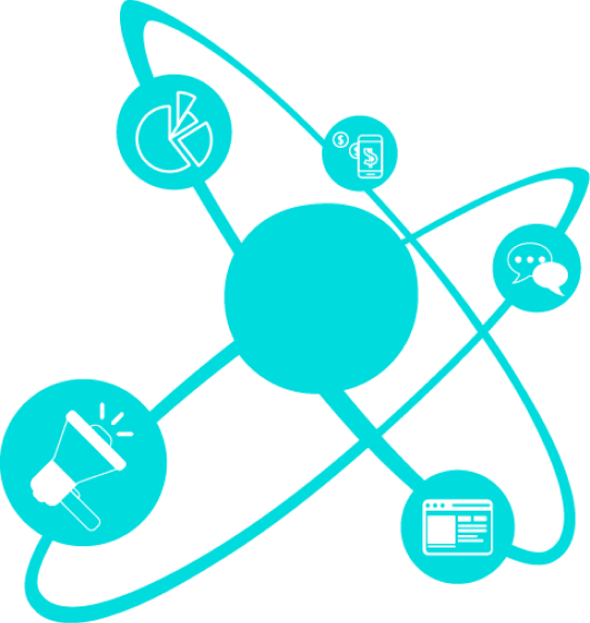 An atom to illustrate digital services.